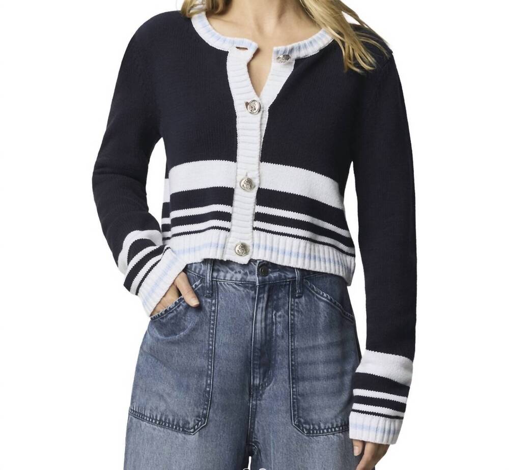 NEW SPLENDID sailor stripe cardigan in navy